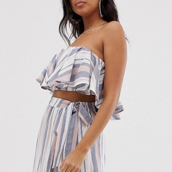 Bandeau Striped Strapless Top - Picture 4 of 4